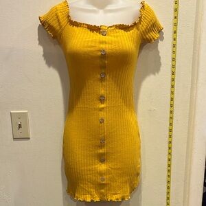 Love Tree Mustard Ribbed Dress